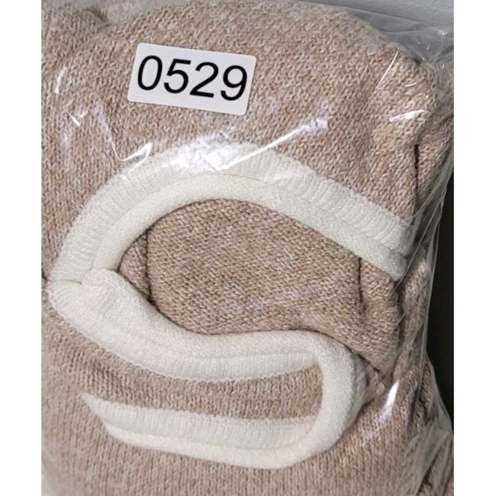Vkeid Khaki Beige Womens Sz SM Lightweight Knit Boxy Oversized Tunic Top Sweater - Picture 6 of 6